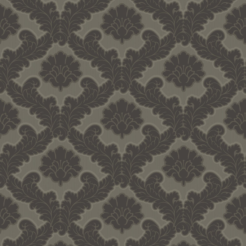 Drawing Room Leaf - Brownstone Wallpaper