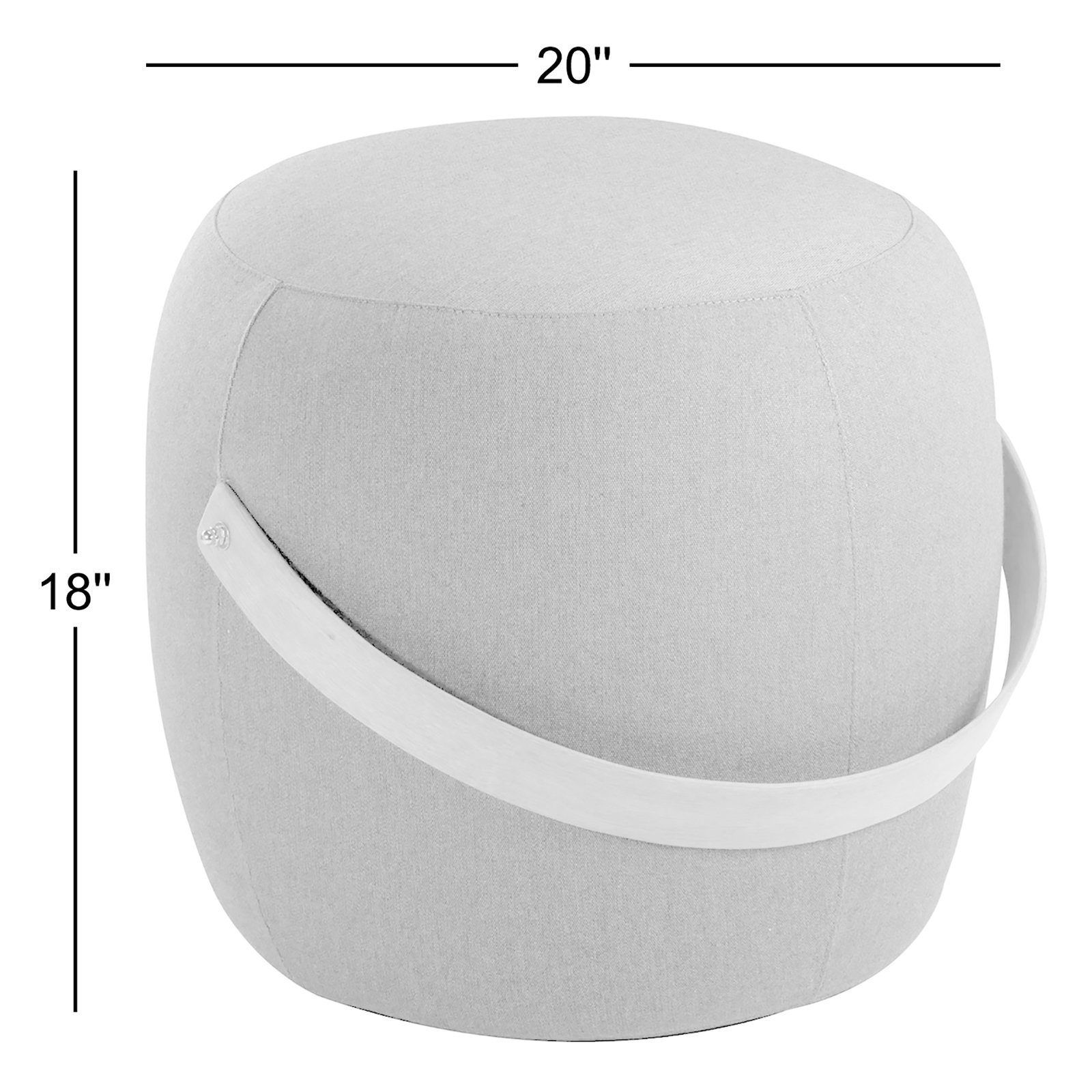 Talita Round Upholstered Outdoor Ottoman, Indigo