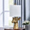 21.75" Gold Leaf Resin Giraffe Table Lamp