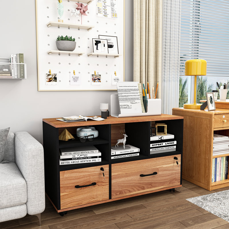 42.51'' Wide 2 -Drawer Mobile File Cabinet