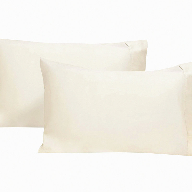 Microfiber Pillowcase Set - Rust Burnt Soft Washed Pillow Shams - Envelop Closure Pillow Covers (Set of 2), Cream