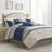 Blue King 7 Piece Comforter - Faux Suede, Elegant Bedding Suede Blue, Fill