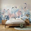Aquarelle oiseaux, papier peint grues, rose pastel-1490458082-1490458080