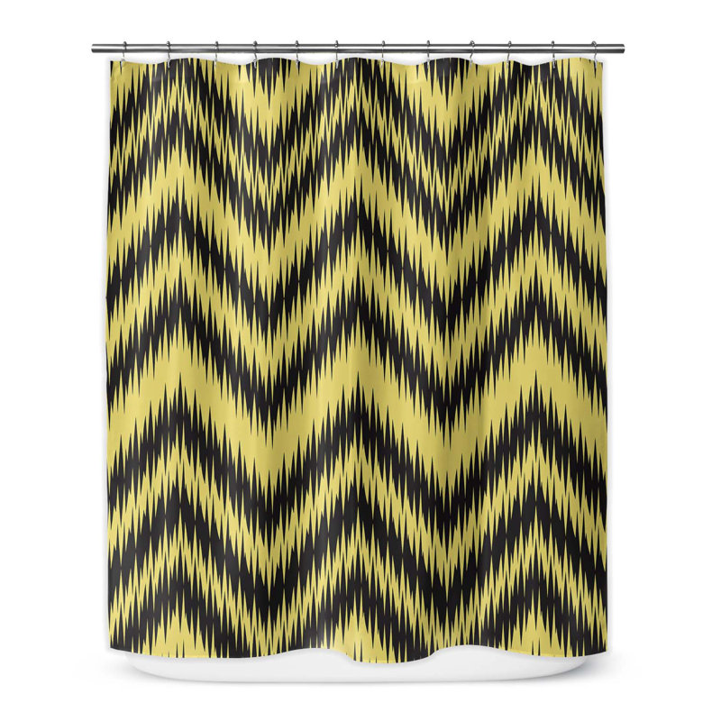 Rideau de douche simple à chevrons, H 90 po x l 70 po