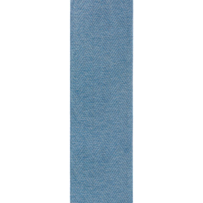 Tapis bleu uni texturé à motif de chevrons Town & Country Country