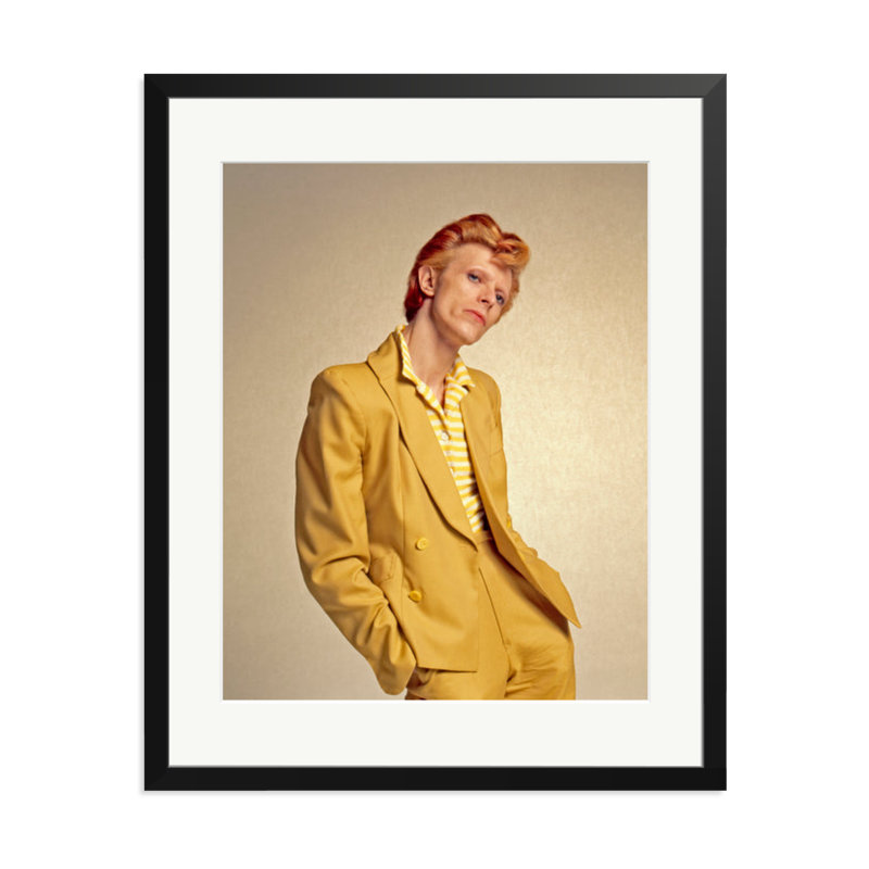 David Bowie in Yellow Suit, Black, 31" H x 25" W