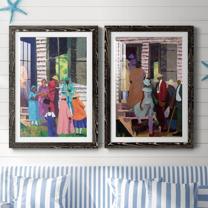 «Going to Church», ensemble de 2 reproductions d'art, H 31,5 po x l 47 po x P 1,5 po, H 31,5 po x l 47 po x P 1,5 po, Blanc