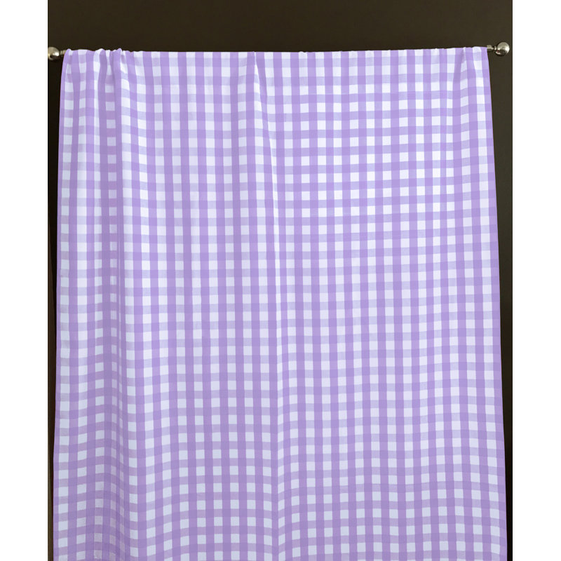 Panneau de rideau simple obscurcissant avec passe-tringle Lombard Gingham, Lavande, 56 po x 84 po