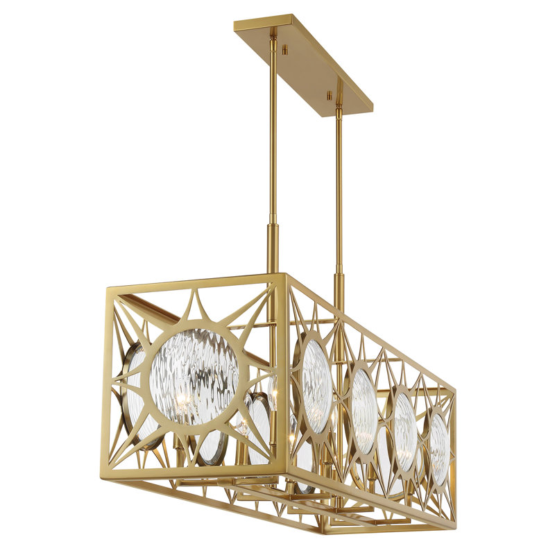 Balfour 8-Light Linear Chandelier in Brass, Brass