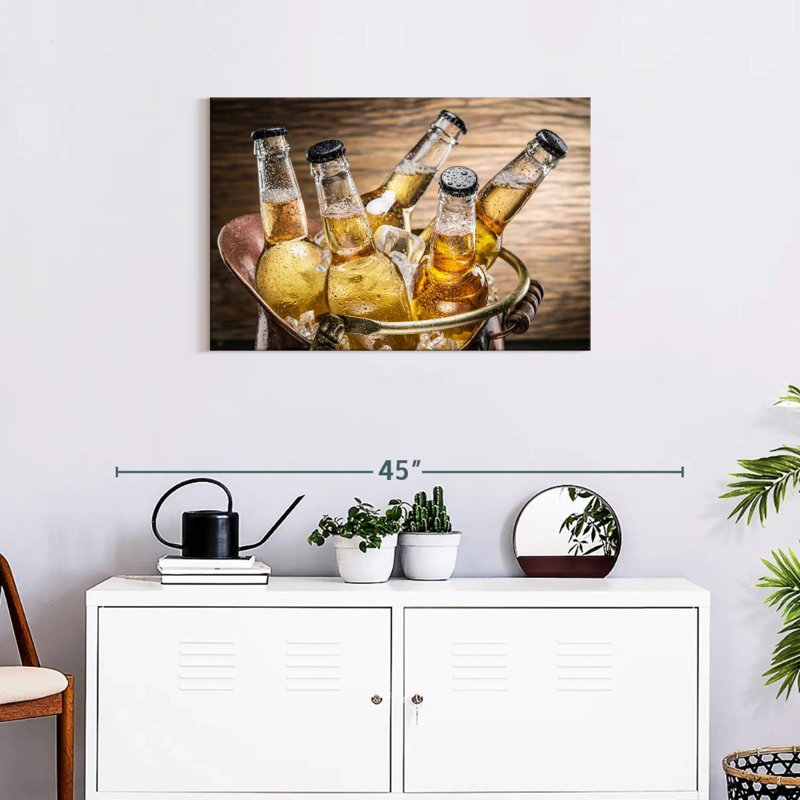 Yarlin Cold Beer Bottles, 20" H x 30" W
