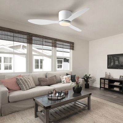 Ventilateur de plafond encastré à intensité variable de 42 po / 52 po avec lumières DEL et télécommande Jamarreon