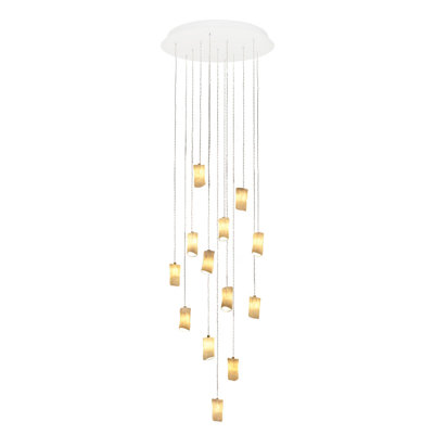 Amorphic 13 - Light Porcelain Dimmable Cylinder Chandelier