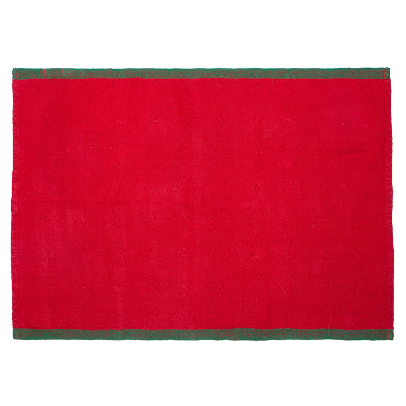Serviette Buzios Color Block l 20 po x L 20 po, Bordure de lisière rouge / verte