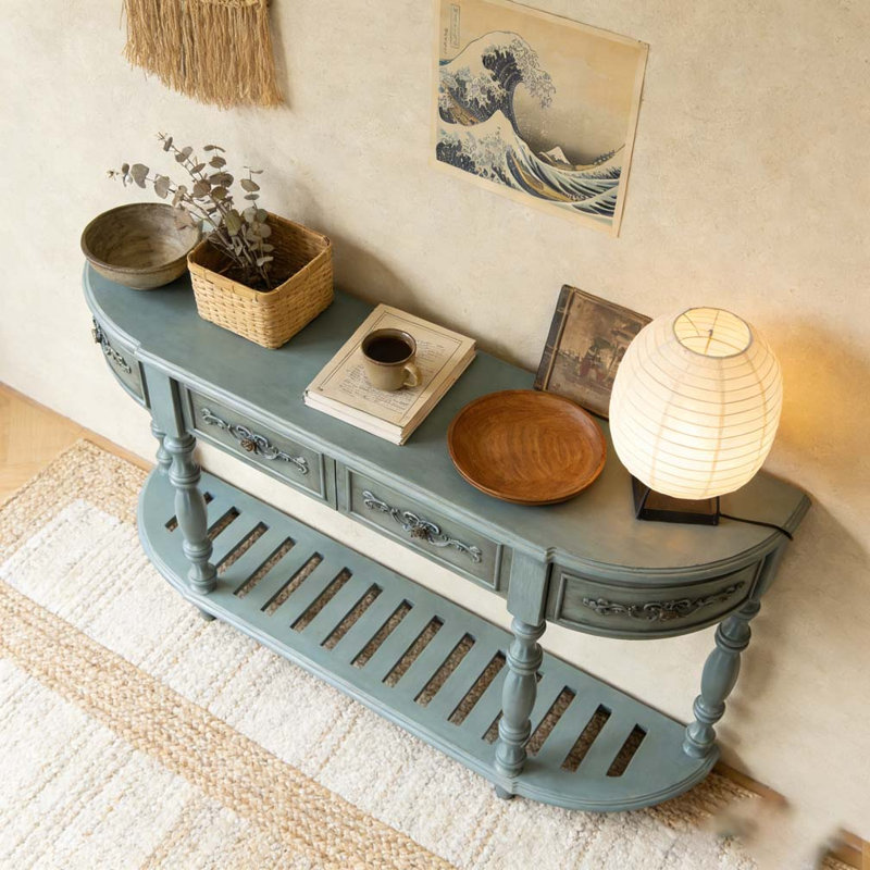 Console 52 po moderne et contemporaine, Bleu antique