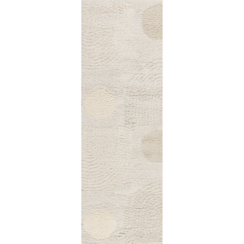 Gloria Abstract Shag Area Rug, Round 8'