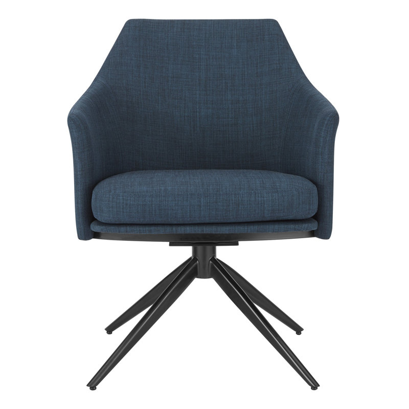 Chaise avec accoudoirs en tissu, Bleu