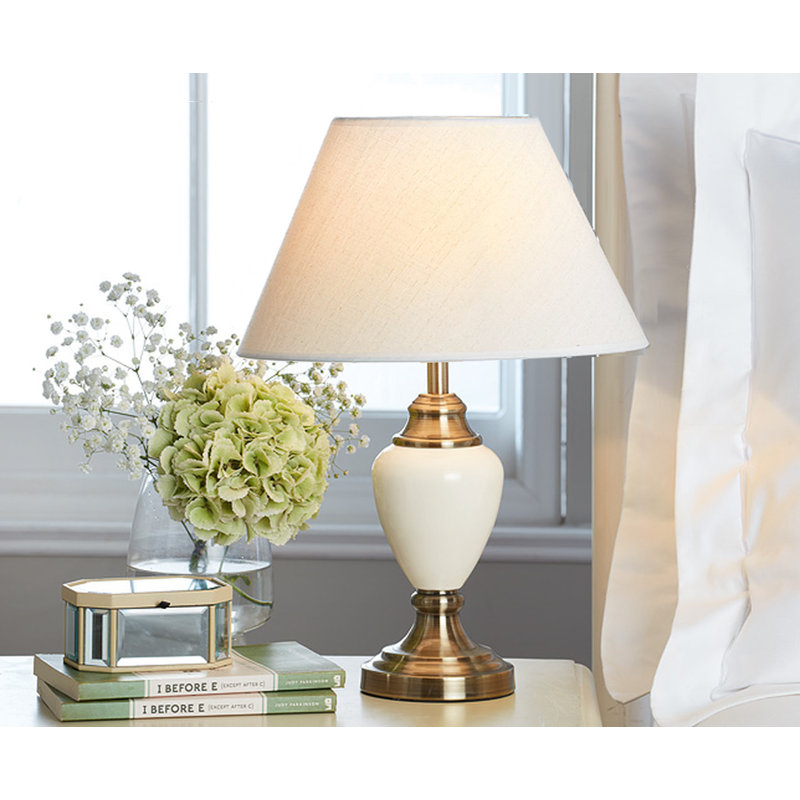 Brashears 43Cm Bedside Cream Antique Table Lamp, Antique