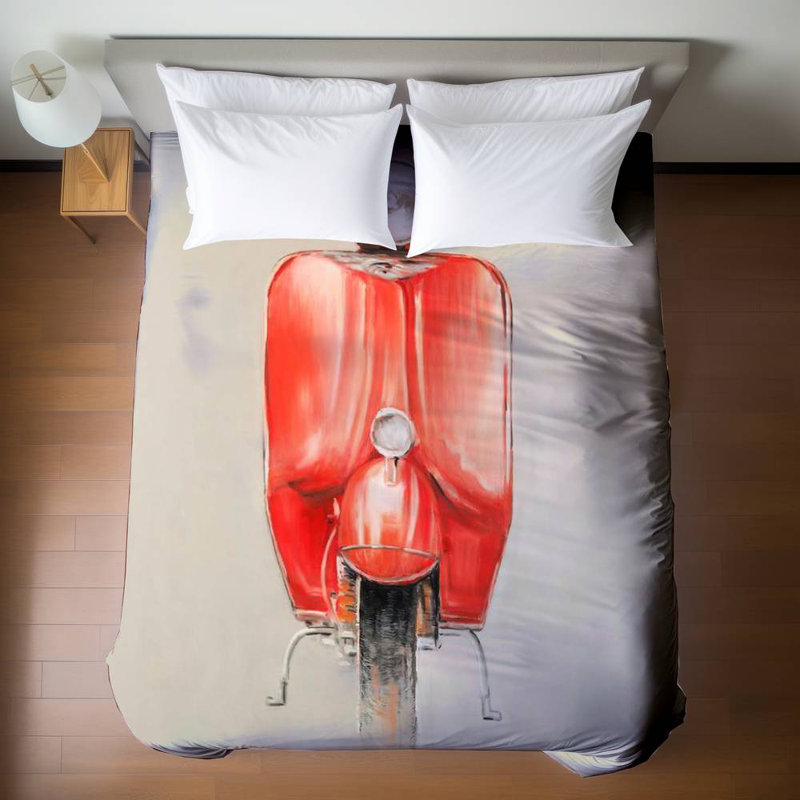 Petit vélocité rouge - housse de couette moto rétro