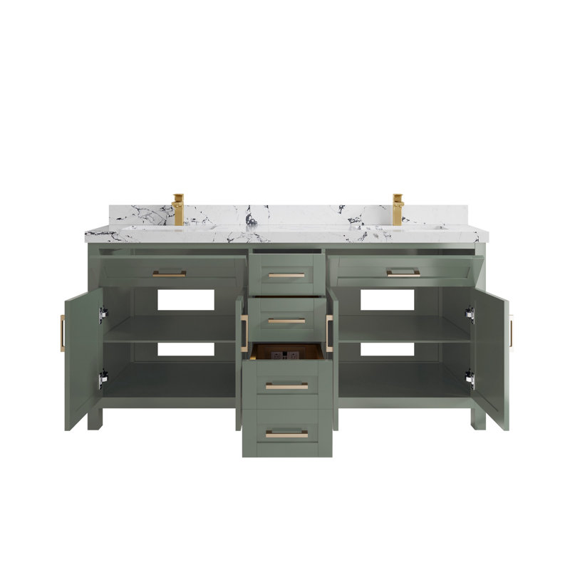 Cambridge 72'' Double Bathroom Vanity with Top, Viola Night