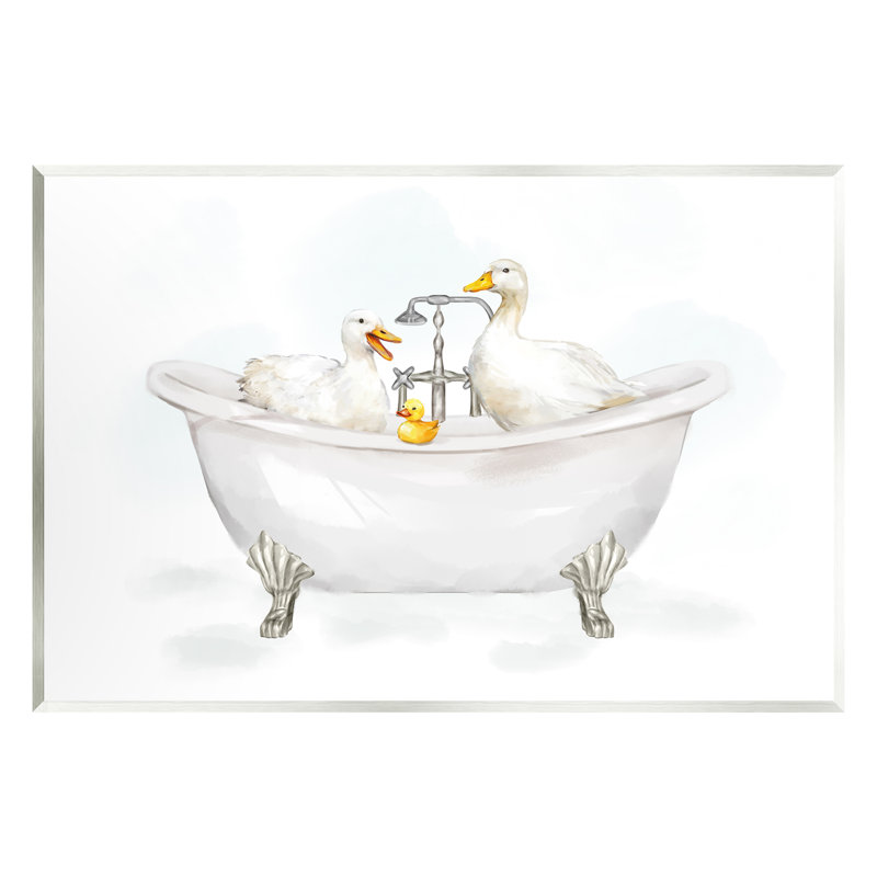 Canards dans la baignoire de Ziwei Li, H 13 po x l 19 po x P 0,5 po