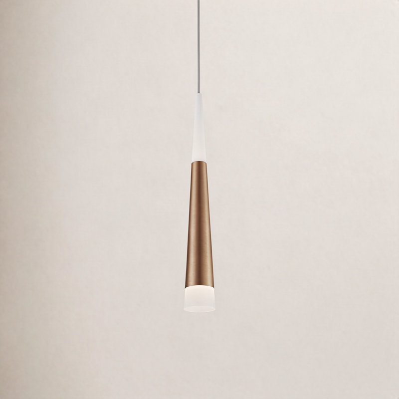Ultra 1 - Light LED Single Pendant, Vintage Brass, Vintage Brass/White