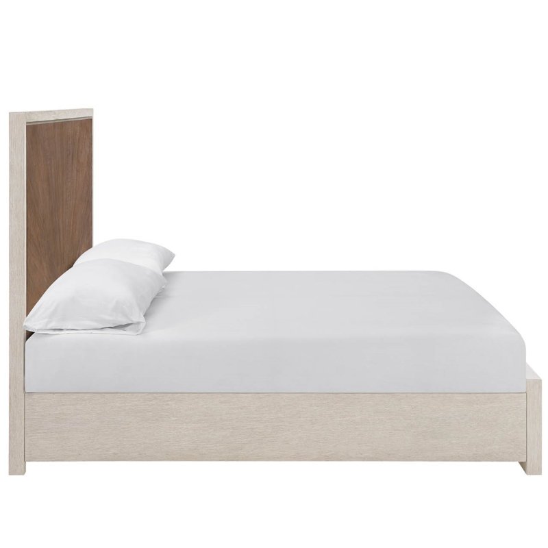 Modern Bed, Queen, Brown/White
