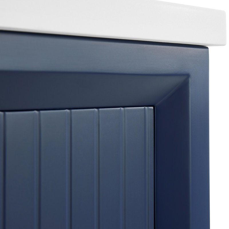 Bungalow 48" Freestanding Standard Single Bathroom Vanity with Top, Silver/Navy Blue