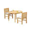 3 Seats 4 Pcs Grade-A Teak Wood Dining Set: 36" Round Table And 3 Devon Arm Chairs #11DV0703-1954704488-1954704495