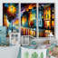 «Colorful City Vibrant Radiant II», ensemble d'art mural sur toile Cityscapes-350015144-350015151