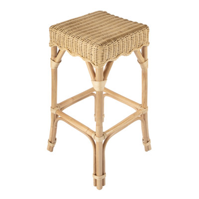Flora Rattan Scalloped Bar and Counter Height Stool