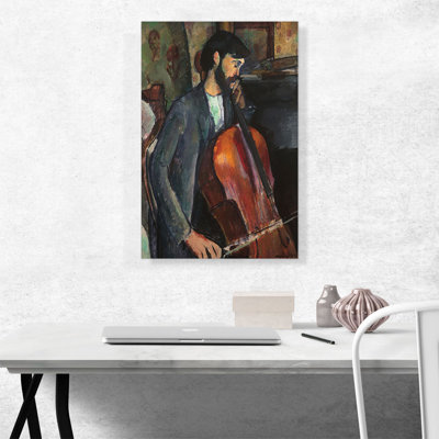 «The Cellist 1909» par Amedeo Modigliani, reproduction d'art sur toile tendue