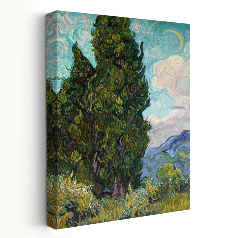 Cypress, 1889 - Paysages, musée, arbres, postimpressionnisme, H 24 po x l 16 po