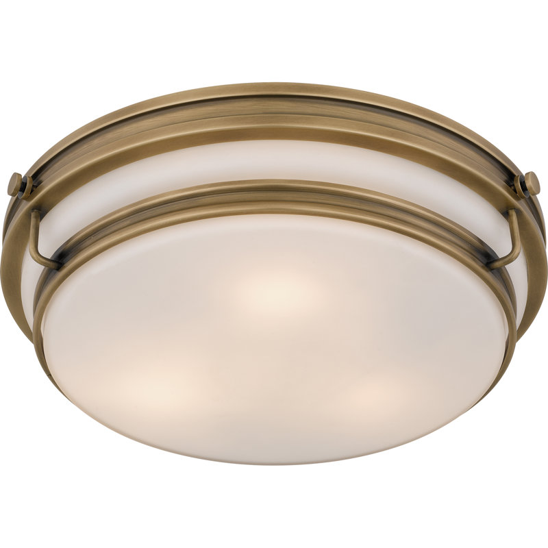 Grafton 3-Light Weathered Flush Mount, Brass