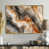 Toile avec cadre flottant or