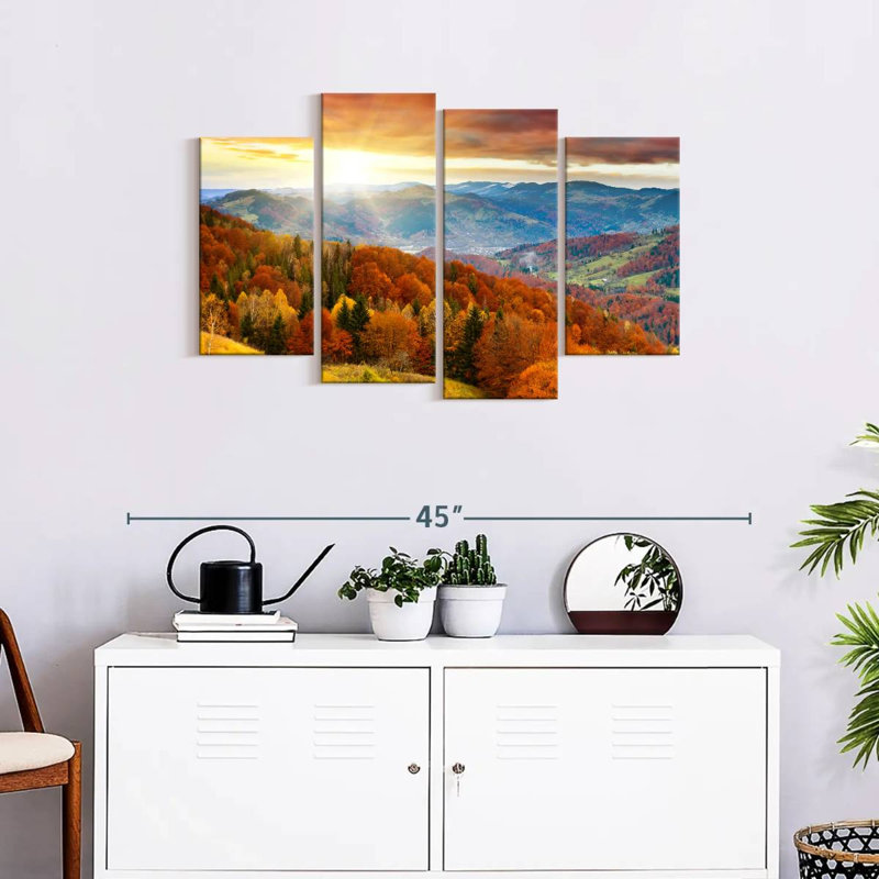 Montagne avec arbres, reproduction d'art sur toile, H 36 po x l 22 po x P 1 po