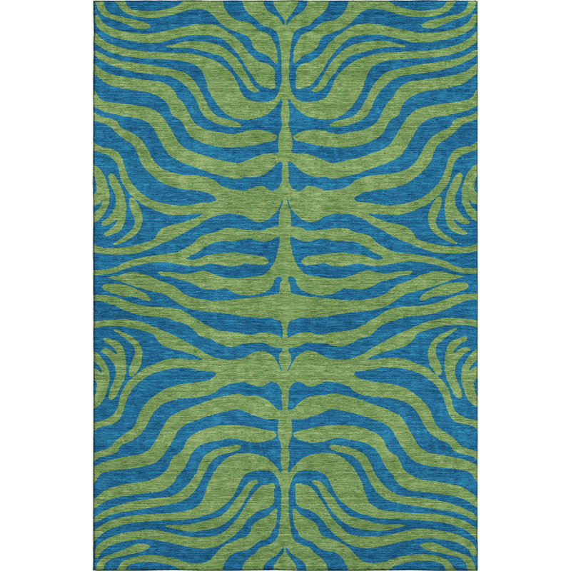 Premium Machine Washable Corum AMF1043 Animal Print Rug, Rectangle 9 pi x 12 pi