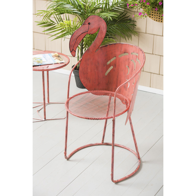 Table bistro en fer avec chaise Flamingo