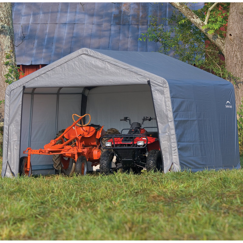 12' x 12' Gray Portable Steel Frame Shed