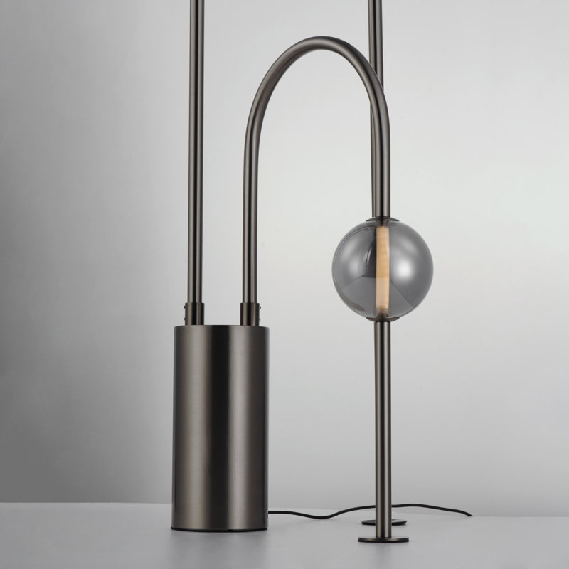 Dreamer LED Floor Lamp, Mirror Smoke, Black Chrome