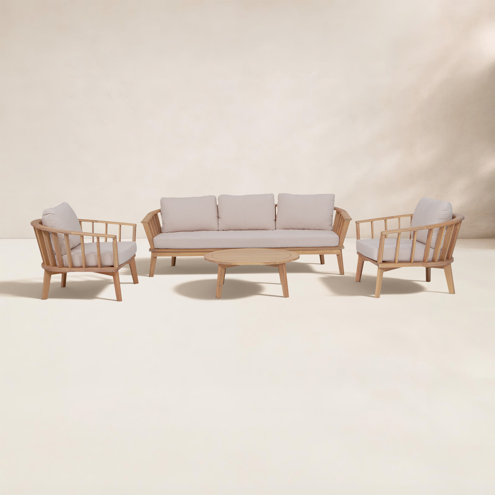 Dacey 5-Person Acacia Complete Patio Set