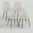 Set Of 4 Velvet Upholstered Dining Chairs With Black Metal Legs-770323826