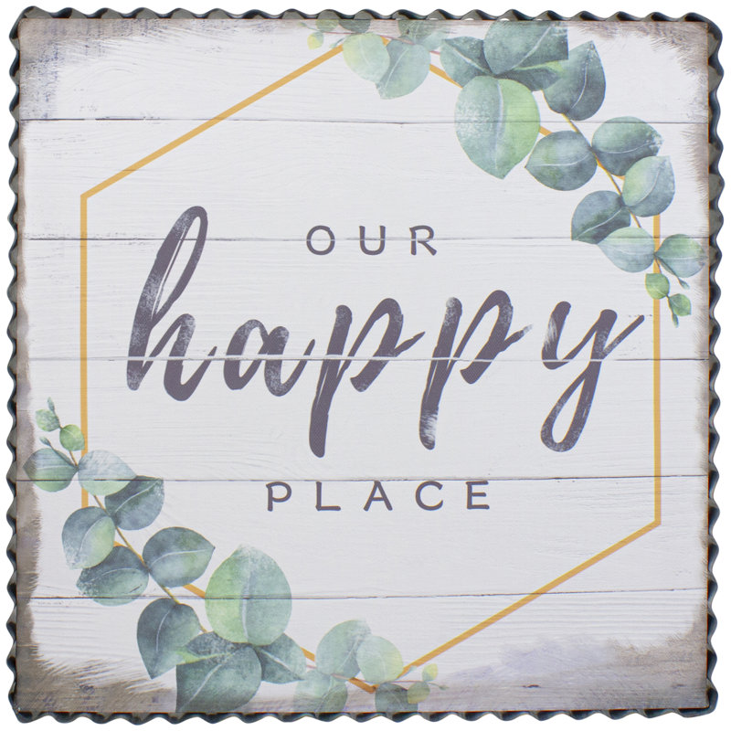 Art mural encadré en métal 12 "Our Happy Place"