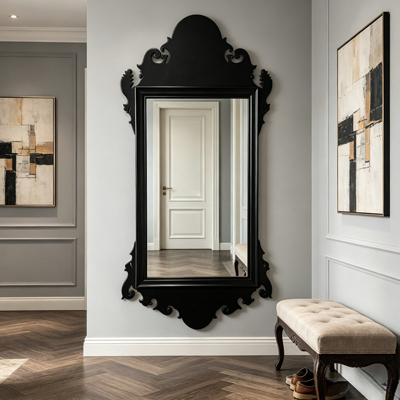 Miroir mural Novelty, 70.87"H x 35.43"W, Black
