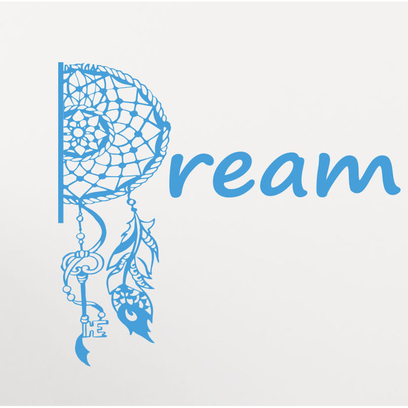 Décalcomanie murale mehndi rêve catcher, Bleu givré