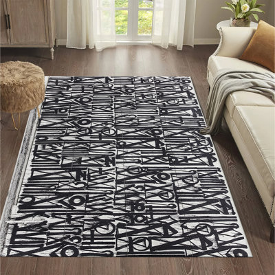 Élégant tapis non tissé à imprimé doux avec un design Art déco complexe pour améliorer l'ambiance de votre espace de vie