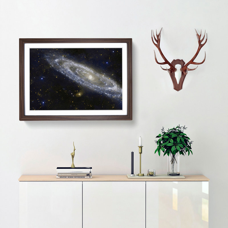 Out of Space Vol.6 in Abstract - Picture Frame Graphic Art Print, 48cm H x 65cm W x 2cm D, Walnut Framed