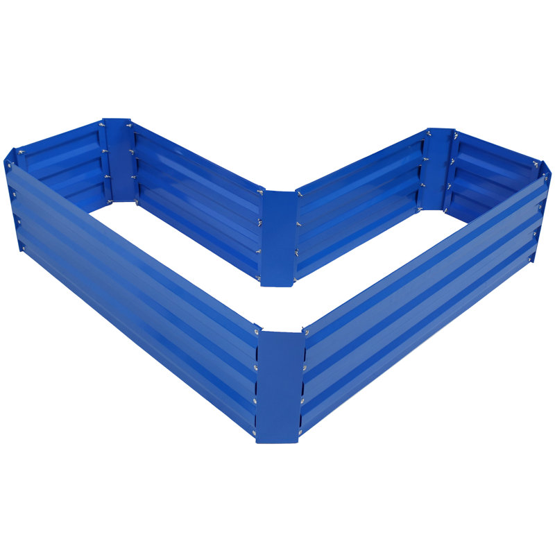 Lit de jardin surélevé d'extérieur en acier galvanisé en forme de L Onecimo - 47,25 po x 47,25 po x 12 po - bleu, Bleu
