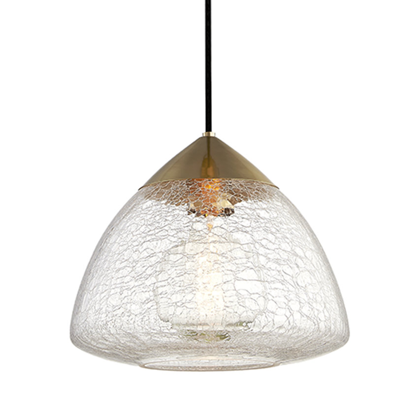 Maya 1 - Light Single Pendant, Aged Brass, 10.75" H x 12" W x 12" D