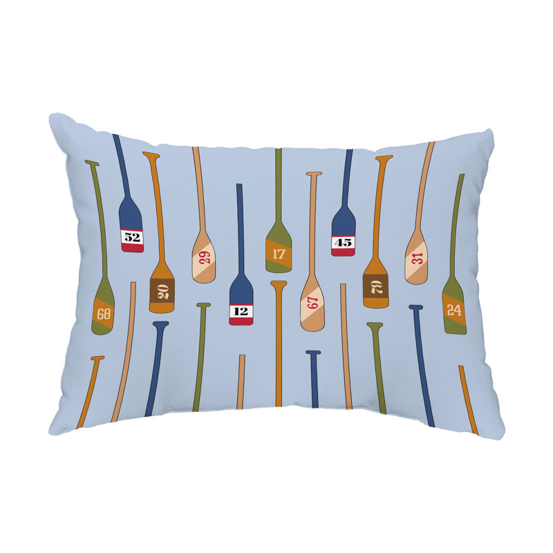 Oar Outdoor Reversible Throw Pillow, Blue