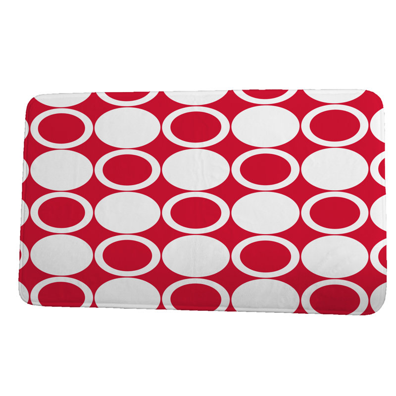 Tapis pour salle de bain Leister, l 24 po x L 17 po, Rouge